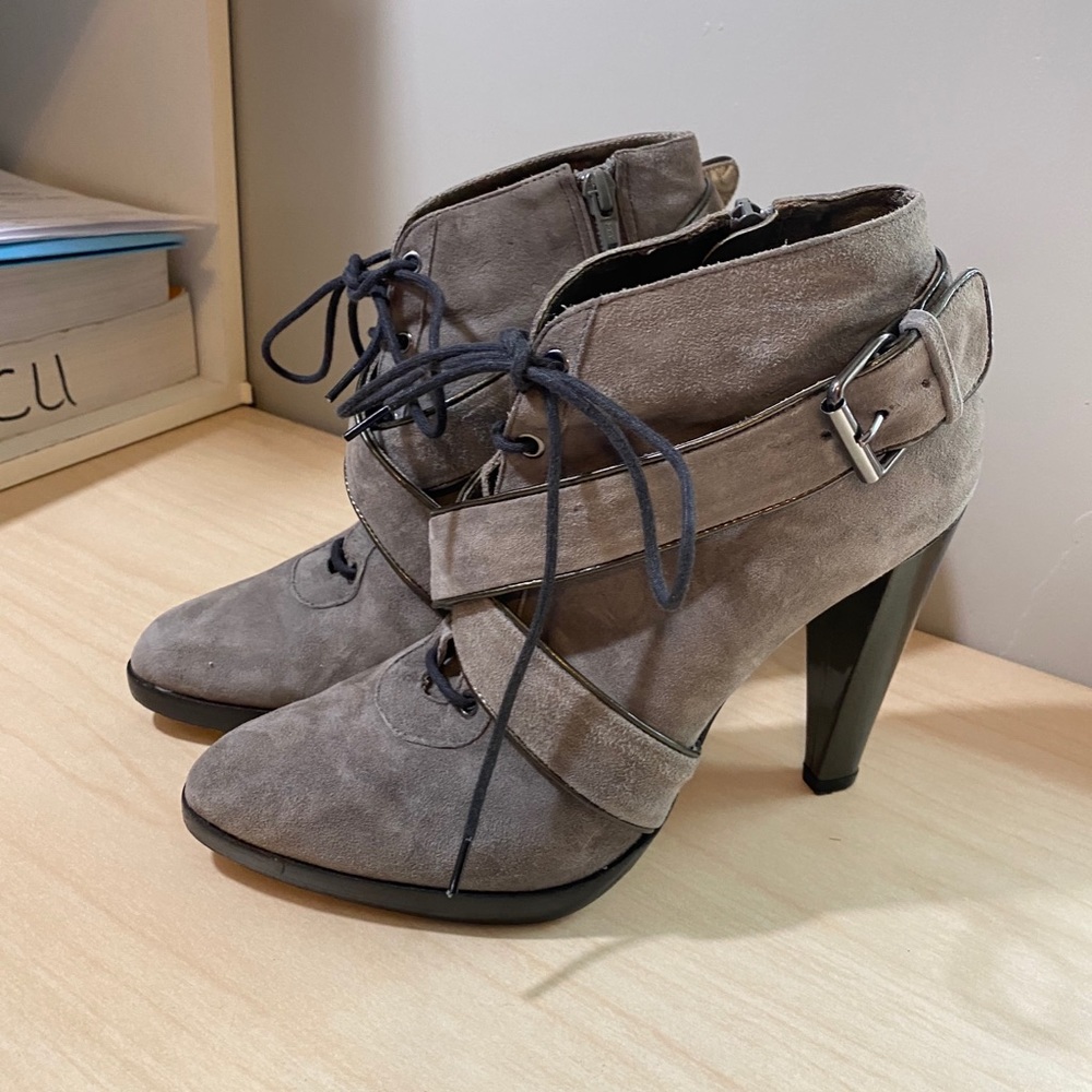 Rebecca Taylor Heel Boots Suede Zip-up